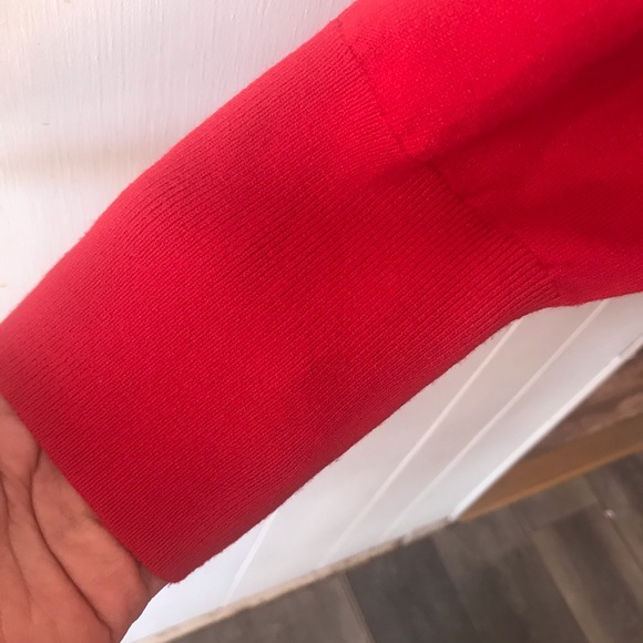 Bold Elements Boat Neckline Cut to Curve Red Sweater Shirt - Picture 4 of 8